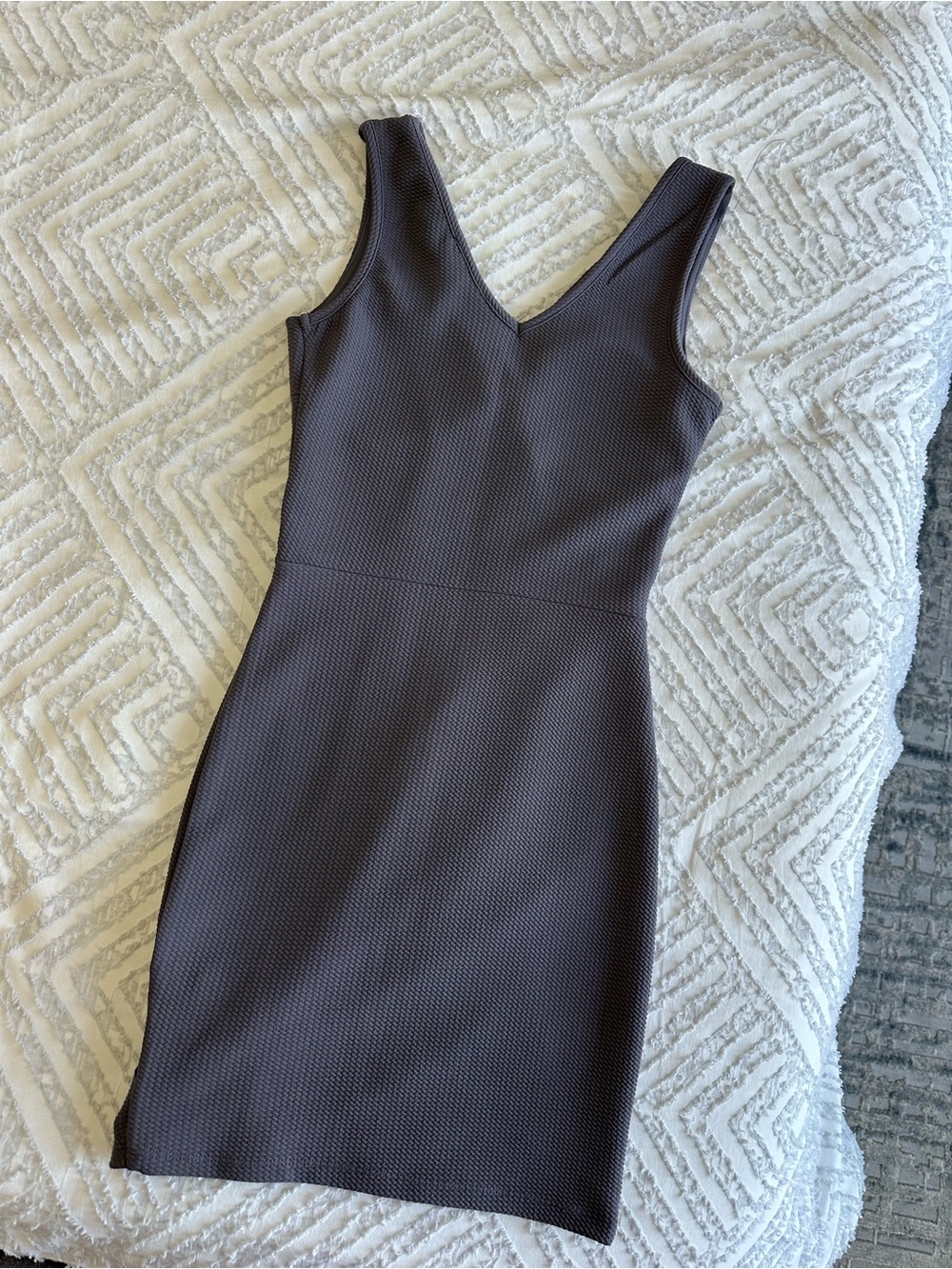 Textured V-Neck Mini Dress - Picture 5 of 5